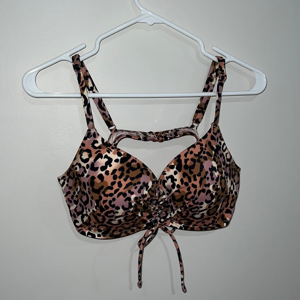 Animal print bikini top